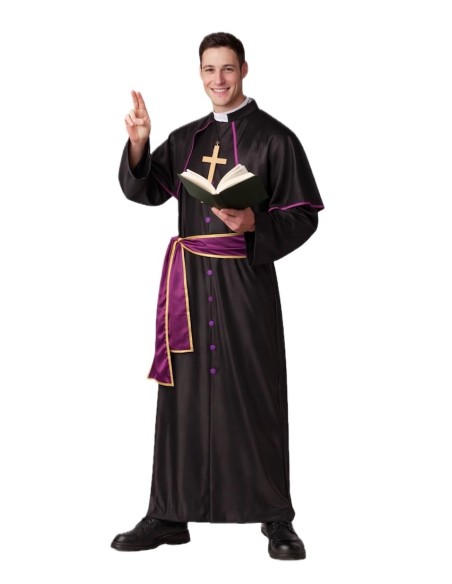 Fantasia de Padre Monsenhor Tamanho L - de alta qualidade, ideal para carnaval, festas temáticas e eventos especiais